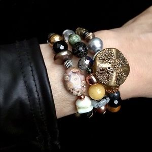 Handmade Bracelet with Vintage and Contemporary Elements (NB29-4H)
